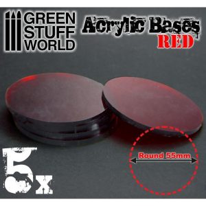 Acrylic Bases - Round 55 mm CLEAR RED 1