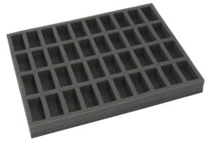 Foam tray for 40 miniatures on 25mm bases for old cases 1
