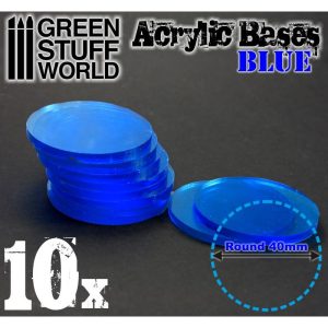Acrylic Bases - Round 40 mm CLEAR BLUE 1