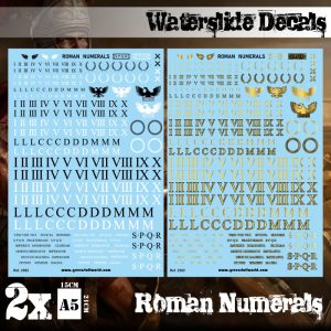 Waterslide Decals - Roman Numerals 1