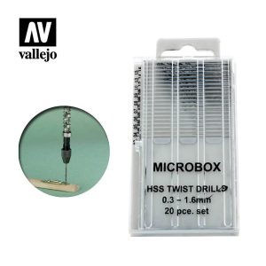 AV Vallejo Tools - Microbox Drill Set (20) 0.3-1.6mm 1
