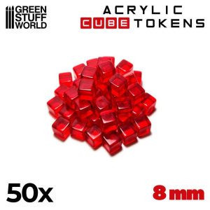 Red Cube Tokens 8mm 1