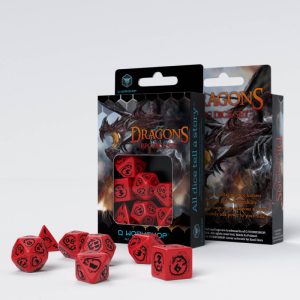 Dragons Red & black Dice Set (7) 1