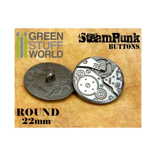 8x Steampunk Buttons WATCH MOVEMENTS - Silver 2