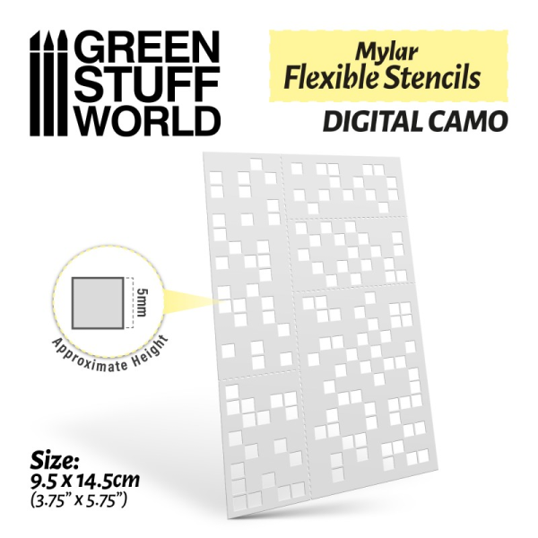 Flexible Stencils - Digital Camo (5mm) 1
