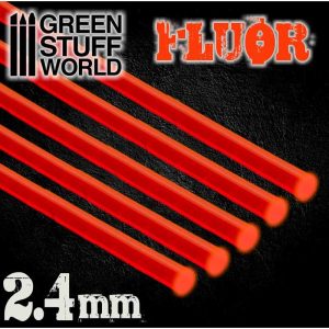 Acrylic Rods - Round 2.4 mm Fluor RED-ORANGE 1