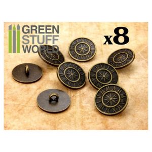 8x Steampunk Buttons OLD WATCH - Bronze 1