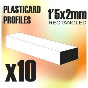 ABS Plasticard - Profile RECTANGLED ROD 1.5x2 mm 1