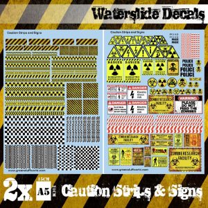 Waterslide Decals - Caution Strips and Signs 1