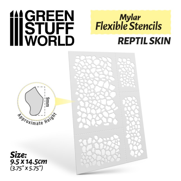 Flexible Stencils - Reptil Skin (9mm approx) 1