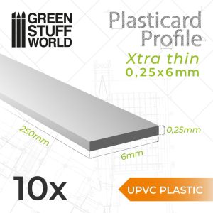 uPVC Plasticard - Profile Xtra-thin 0.25mm x 6mm 1