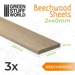 Beechwood sheet 2x40x250mm 1