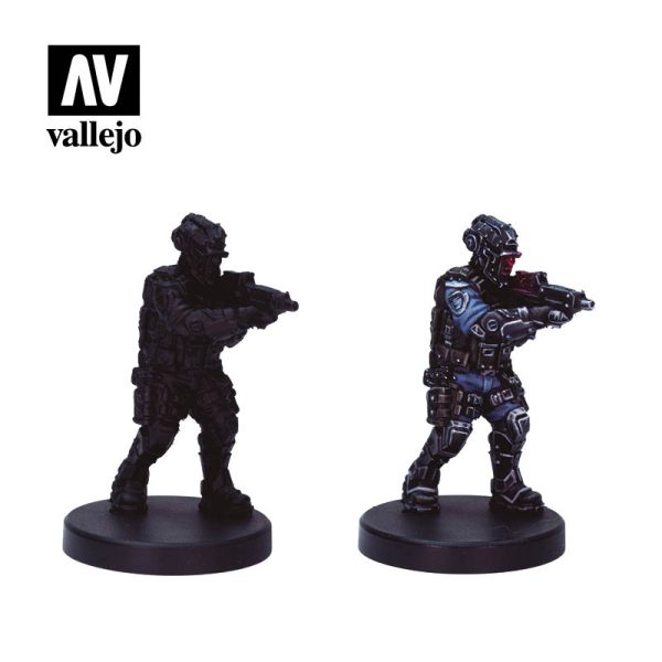 AV Vallejo Cyberpunk - Lawmen Sgt Suou (x8) & Figure 3