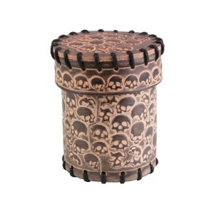 Skull Beige Leather Dice Cup 1