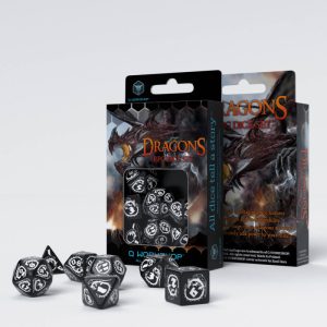 Dragons Black & white Dice Set (7) 1