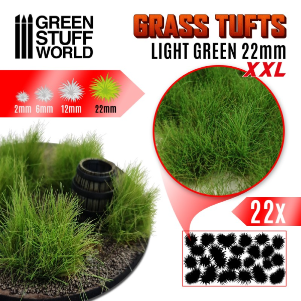 Grass Tufts XXL - 22mm self-adhesive - Light Green 1