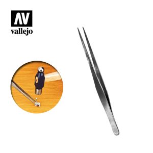 AV Vallejo Tools - Straight Tip S/Steel Tweezers 175mm 1