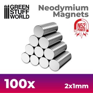 Neodymium Magnets 2x1mm: 100 units (N52) 1
