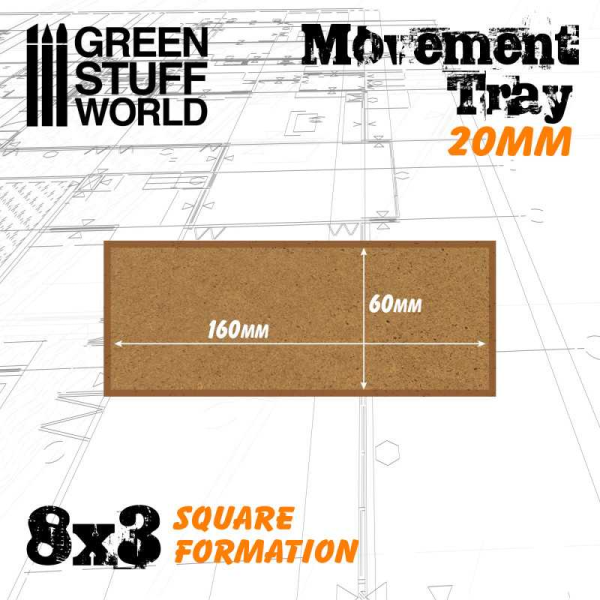 MDF Movement Trays 20mm 8x3 3