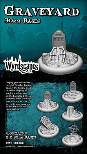 Wyrdscapes Graveyard 30mm Bases - 5 Pack 1