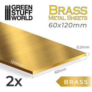 Brass Metal Sheets 60x120mm (Pack x2) 1