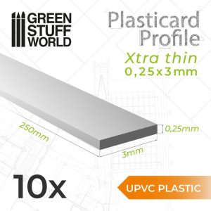 uPVC Plasticard - Profile Xtra-thin 0.25mm x 3mm 1