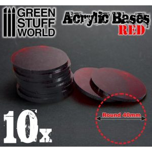 Acrylic Bases - Round 40 mm CLEAR RED 1
