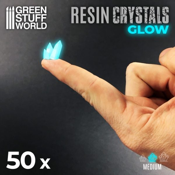 AQUA TURQUOISE GLOW Resin Crystals - Medium 2