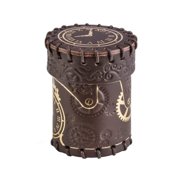 Steampunk Brown & golden Leather Dice Cup 3
