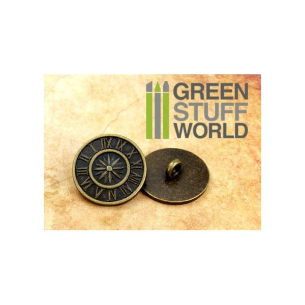 8x Steampunk Buttons OLD WATCH - Bronze 2
