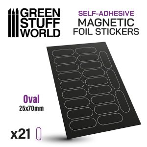 Oval Magnetic Sheet SELF-ADHESIVE - 25x70mm 1