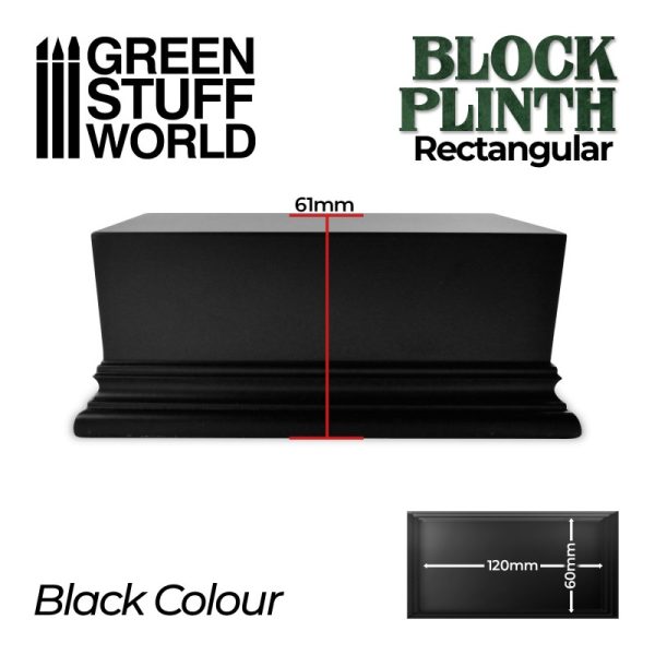 Rectangular Top Display Plinth 12x6cm - Black 3