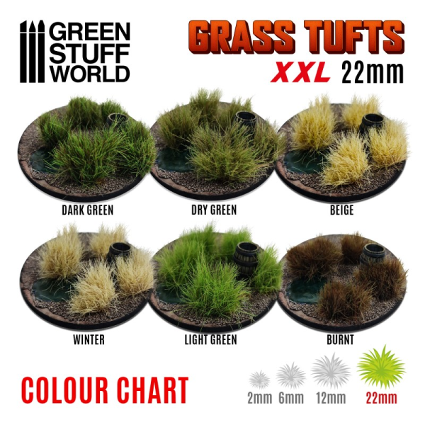 Grass Tufts XXL - 22mm self-adhesive - Light Green 3