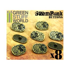8x Steampunk Oval Buttons WATCH MOVEMENTS - Bronze 1