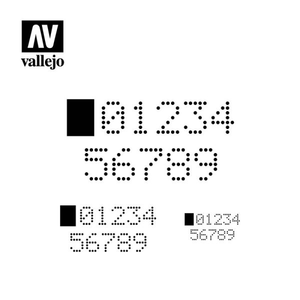AV Vallejo Stencils - Digital Numbers 2