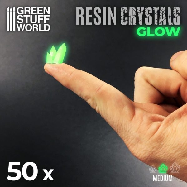 GREEN GLOW Resin Crystals - Medium 3