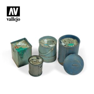 Vallejo Scenics - 1:35 Assorted Garbage Bins 2 1