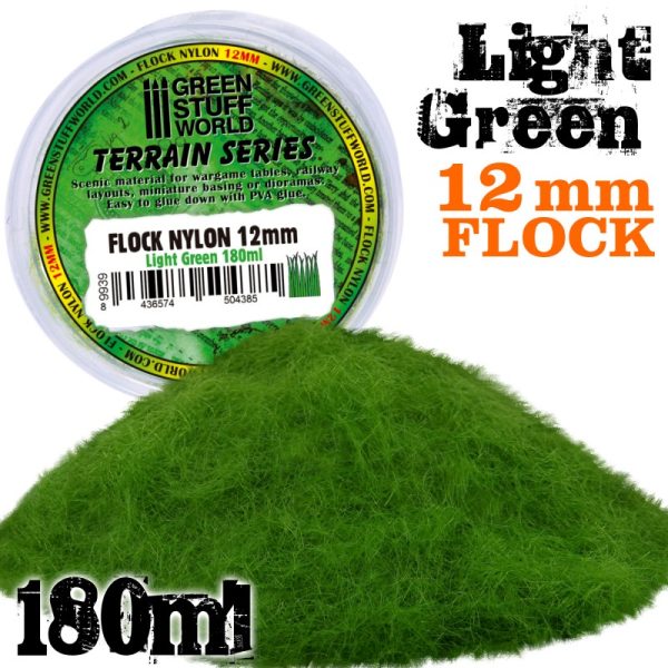 Static Grass Flock 12mm - Light Green - 180 ml 1