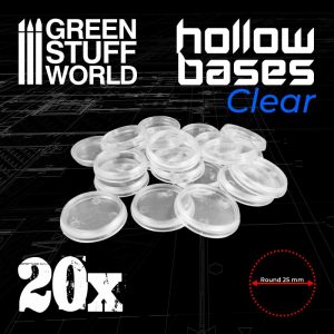 Transparent Hollow Plastic Bases - ROUND 25mm 1