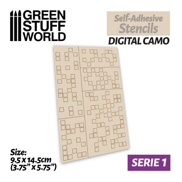 Self-adhesive stencils - Digital Camo 1