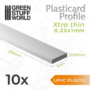 uPVC Plasticard - Profile Xtra-thin 0.25x1 mm 1
