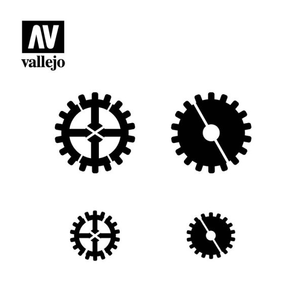 AV Vallejo Stencils - Gear Marks 2