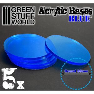 Acrylic Bases - Round 55 mm CLEAR BLUE 1