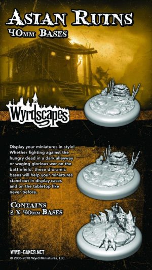 Wyrdscapes Asian Ruins 40mm Bases - 2 Pack 1