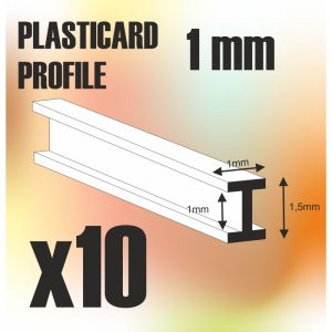 ABS Plasticard - Profile DOUBLE-T 1 mm 1