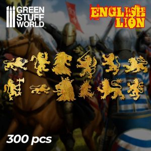 Etched Brass English Lion Symbols 1
