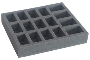 Half-sized foam tray for 16 miniatures on 32 mm bases 1