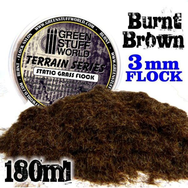 Static Grass Flock 3 mm - BURNT Brown - 180 ml 1