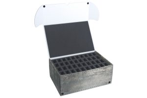 Combi BOX with 100mm deep raster foam tray and foam tray for 40 miniatures on 25mm bases 1