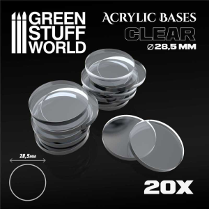 Acrylic Bases - Round 28.5mm Clear 1